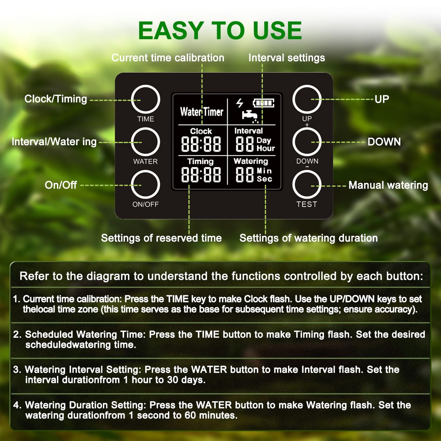 Display and Solar 2 in 1 Automatic Watering System for 15 Pots Plants, Anti-Siphoning Watering Drip Irrigation System Device Kit, Smart Timer & Manual for Indoor Garden Farm Greenhouse Balcony & Patio