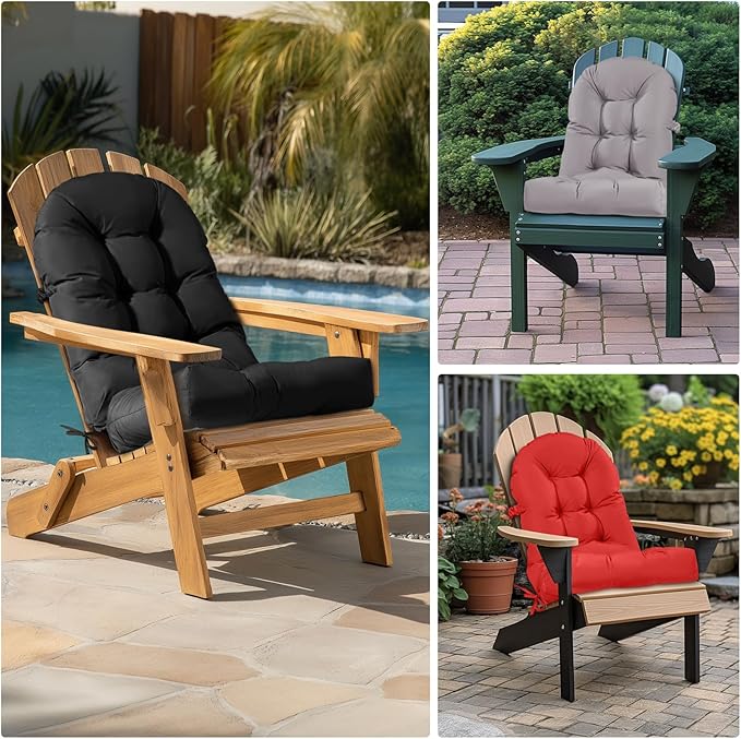 Adirondack Chair Cushion Waterproof Rocking Chair Cushion, Tufted High Back