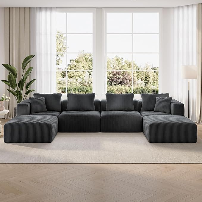 Novilla 141" Modular Sectional Sofa, Modern Cloud Sectional Couch