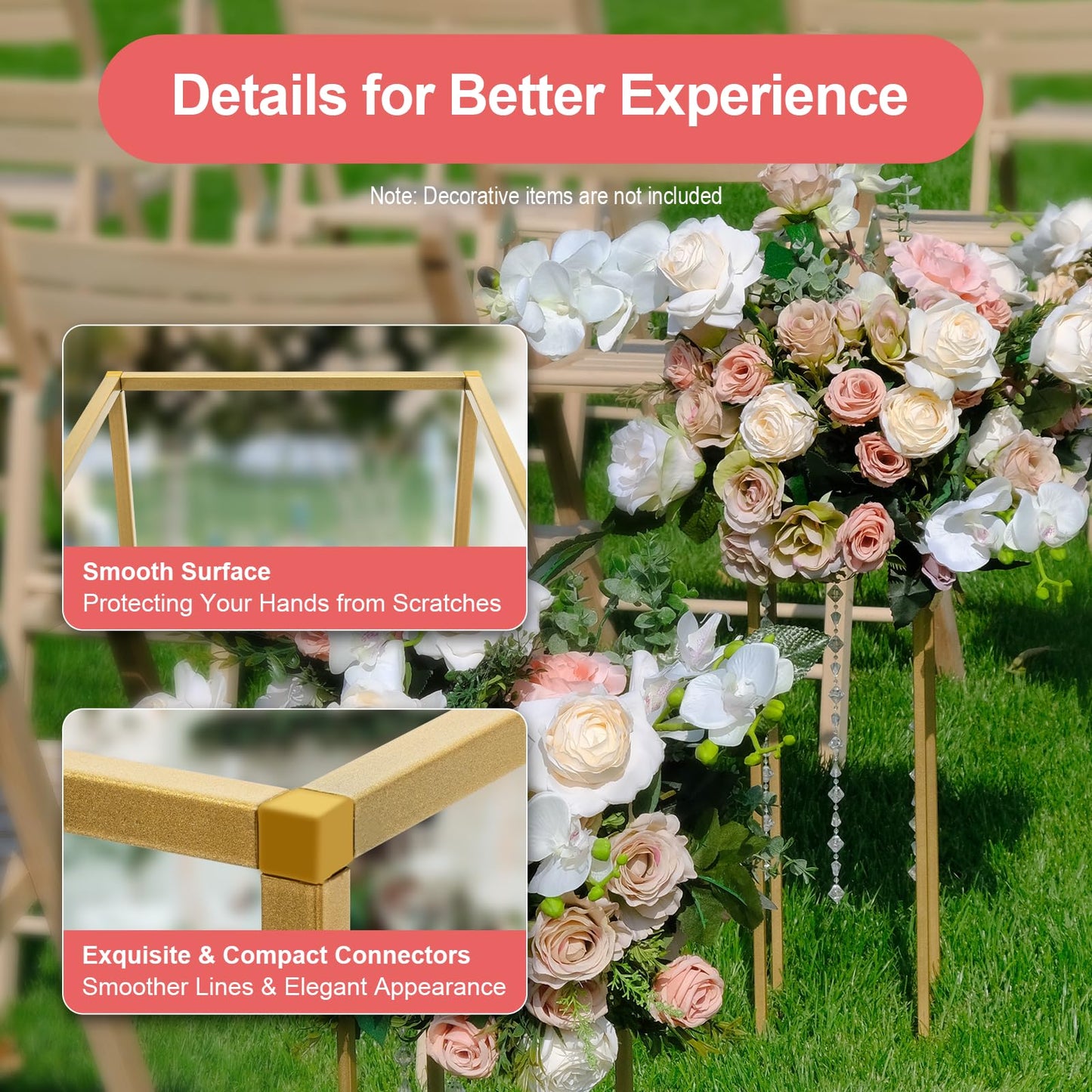 10 Pcs Gold Wedding Vases Centerpiece Stand, 23'' Party Table Centerpieces Metal Column Flower Stands Giant Flowers Decoration Metal Floor Column Geometric Rack for Weddings Birthday Party Decoration
