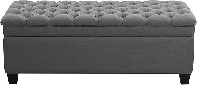 WUTUTUEE 51" Fabric Storage Ottoman Bench, Upholstered Rectangle End of Bed