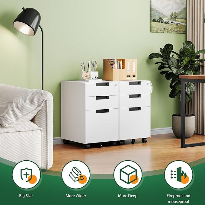 Letaya 3 Drawer Mobile File Cabinet