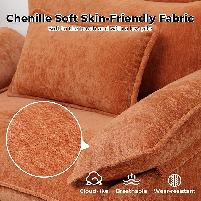 Oversized Accent Chair, Modern Upholstered Armchair Cloud Sofa Chair