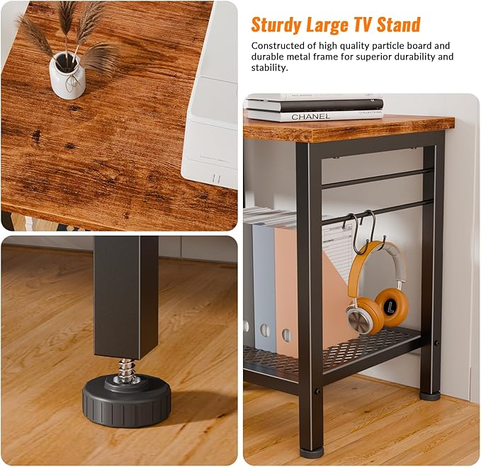 Furologee TV Stand for TVs up to 70 Inch, 63 Inch Entertainment Center
