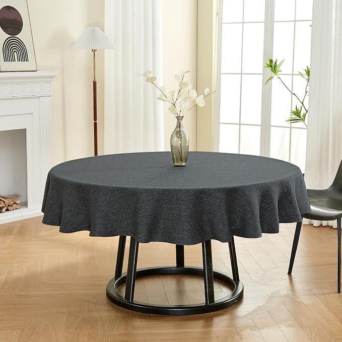 BALCONY & FALCON Round Tablecloth Washable Wrinkle Resistant and Water Proof
