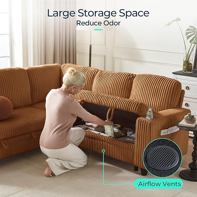 LINSY HOME Sectional Sleeper Sofa