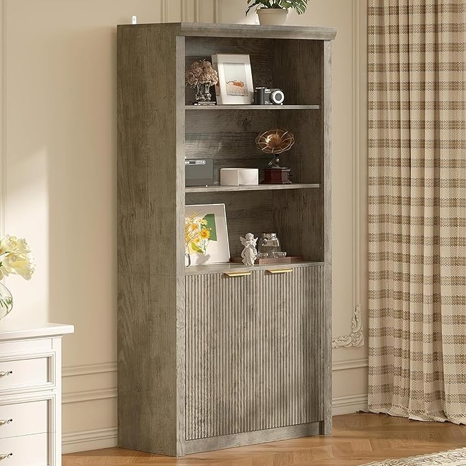 GarveeHome Tall Book Shelf and Bookcase, 31.5" Wide Wooden Bookcase