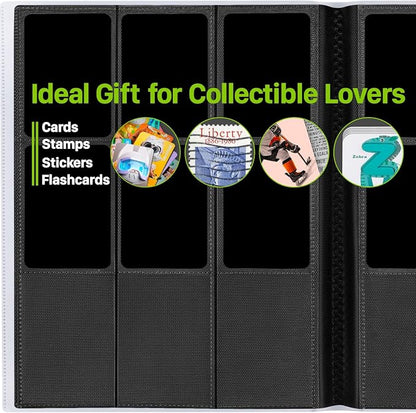 【2026】Trading Card Binder 9 Pocket, Premium Sports Collection Binder Game Cards Book with Sleeves Side Loading, Anti-open Strap Double Sided Waterproof 360 Card Folder