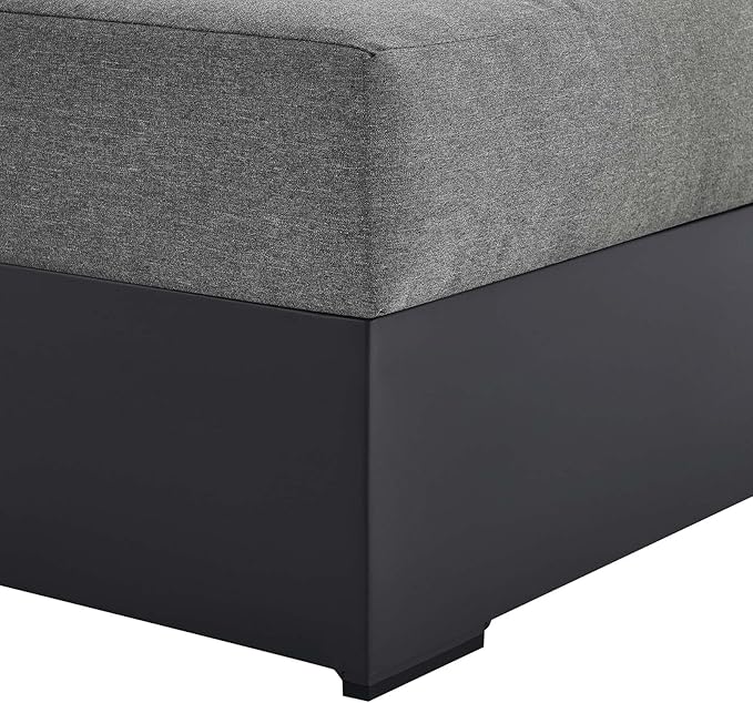 Modway Tahoe Powder-Coated Aluminum Outdoor Chaise Lounge in Gray Charcoal