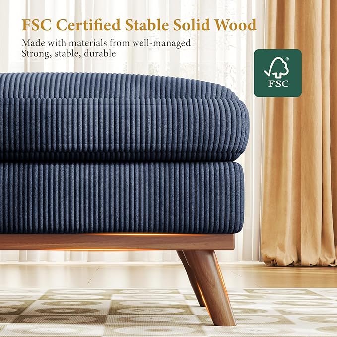 Vesgantti Large Ottoman for Modular Sofa, 29.5" Corduroy Ottoman