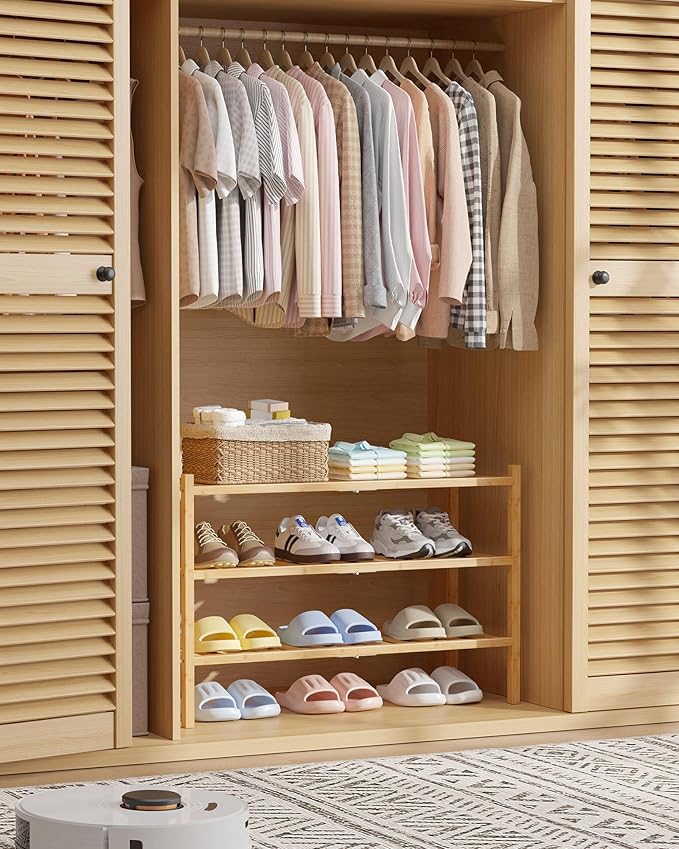 Kitsure Bamboo Wooden Shoe Rack