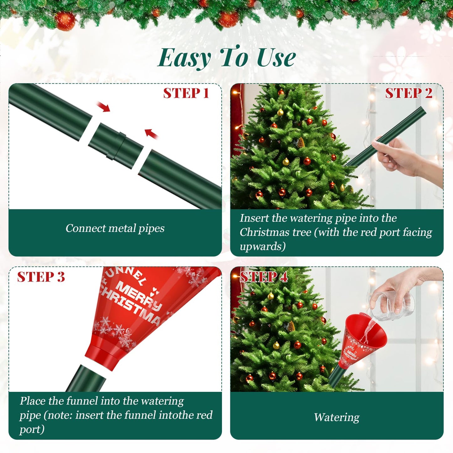 Kaiedos Christmas Tree Watering Funnel - 39 Inch Funnel, Reusable Design, Makes Watering Your Live Tree a Snap!