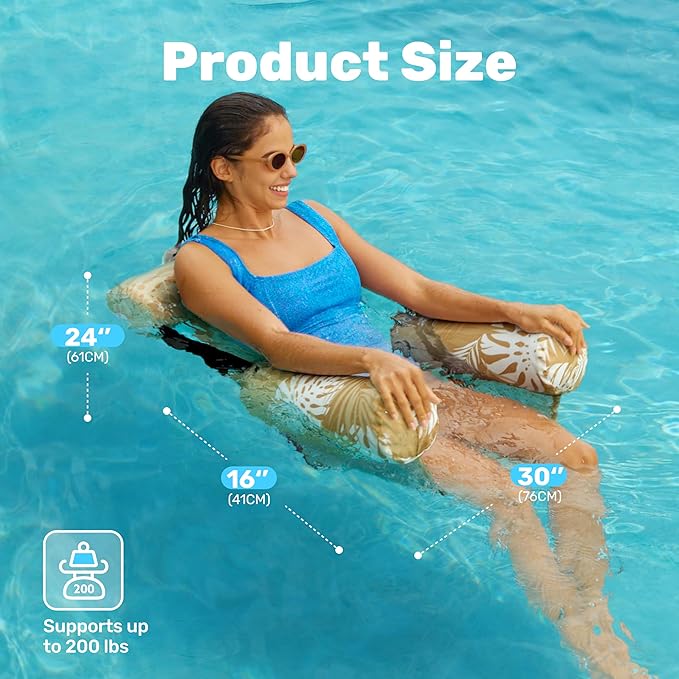 SLOOSH Inflatable Pool Floats Adult, 2 Packs Floating Lounge Chairs, Blow up