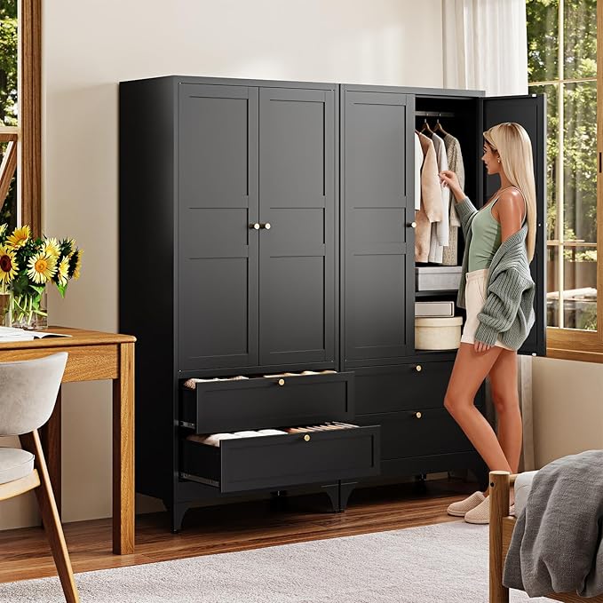 Letaya Metal Armoire Wardrobe Closet