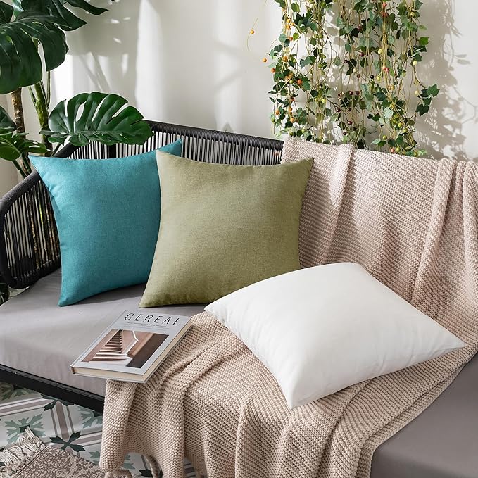 MIULEE Pack of 2 Decorative Outdoor Solid Waterproof Throw Pillow Covers Spring