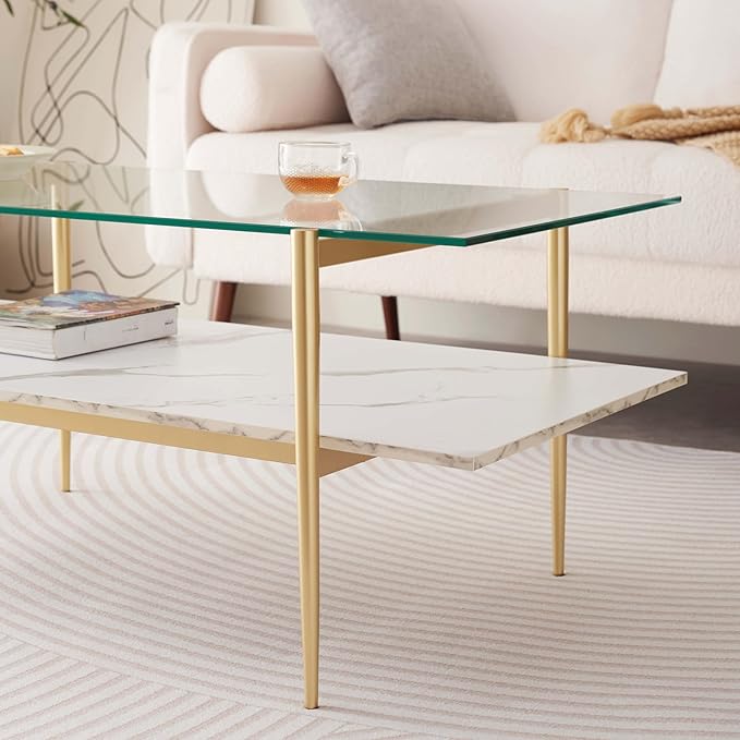 LumFurn Rectangle Coffee Table for Living Room, Mid-Century Modern Design