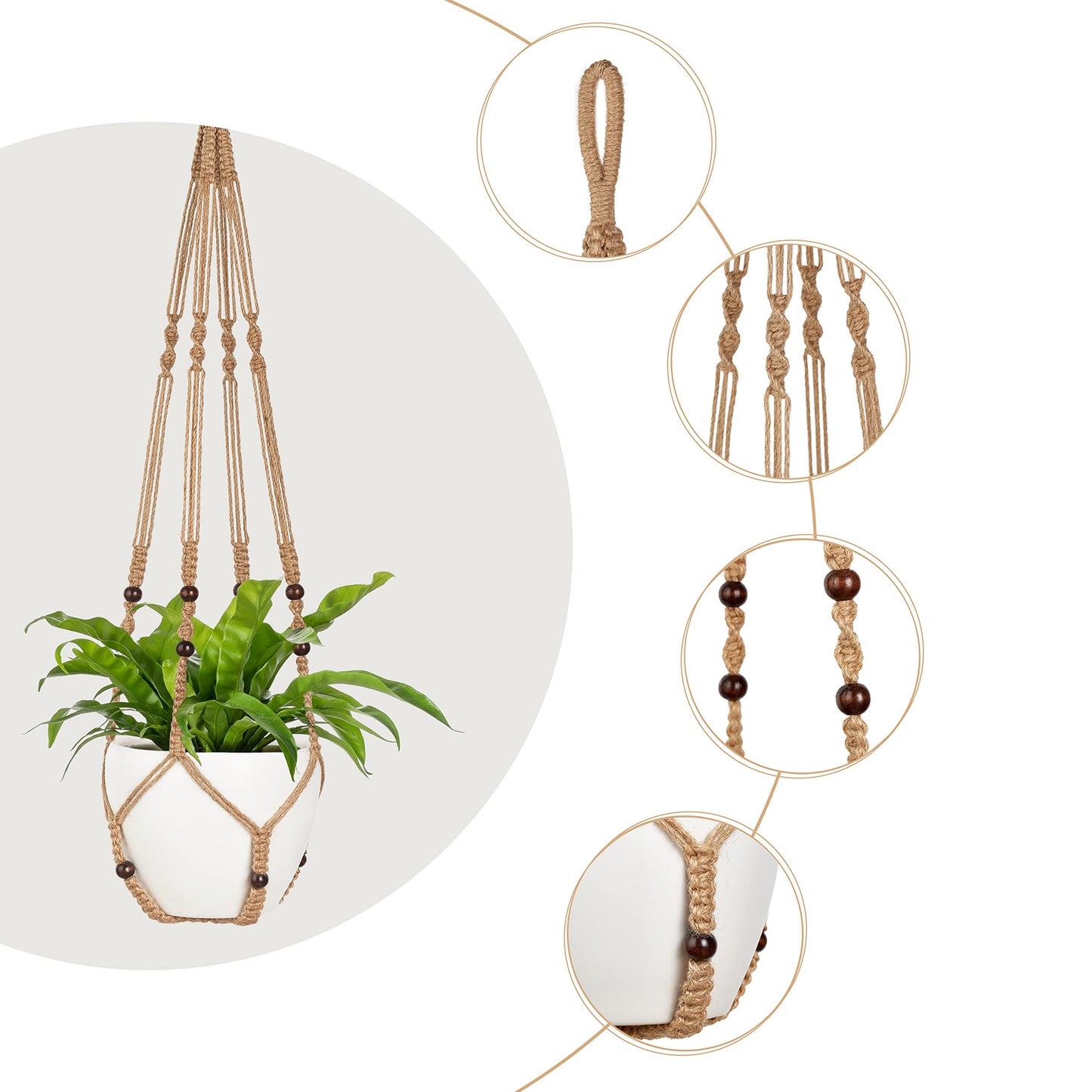 Mkono Macrame Plant Hanger and Swag Ceiling Hooks Hanging Planter Basket for Indoor Outdoor Home Decor
