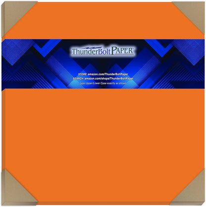 50 Orange Cover/Card Paper Sheets - 12 X 12 Inches Scrapbook Album|Cover Size - 65# (65 lb/Pound) Light Weight Cardstock - Quality Printable Smooth Paper Surface for Bright Colorful Results