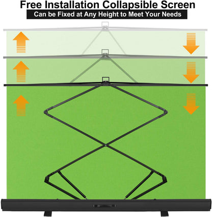 EMART 77x92in Collapsible Chromakey Panel Green Screen for Photo Backdrop Video Studio,Portable Pull Up,Solid Aluminium Base Wrinkle-Resistant Fabric,Auto-Locking Air Cushion Frame