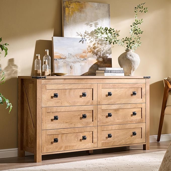 T4TREAM Farmhouse 6 Drawers Dresser