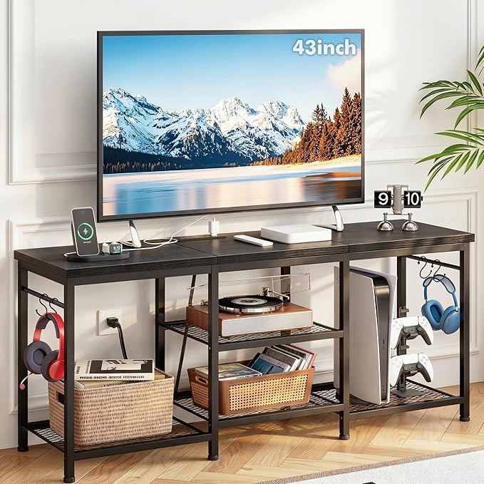YGEOMER TV Stand for Tvs Up to 55 Inch, Entertainment Center
