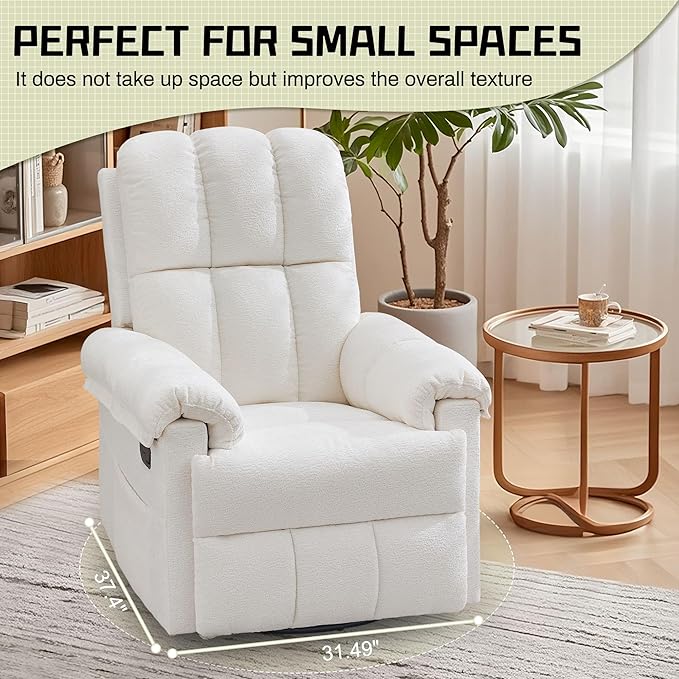 Korser Recliner Chair, Swivel Rocker Recliner Chair