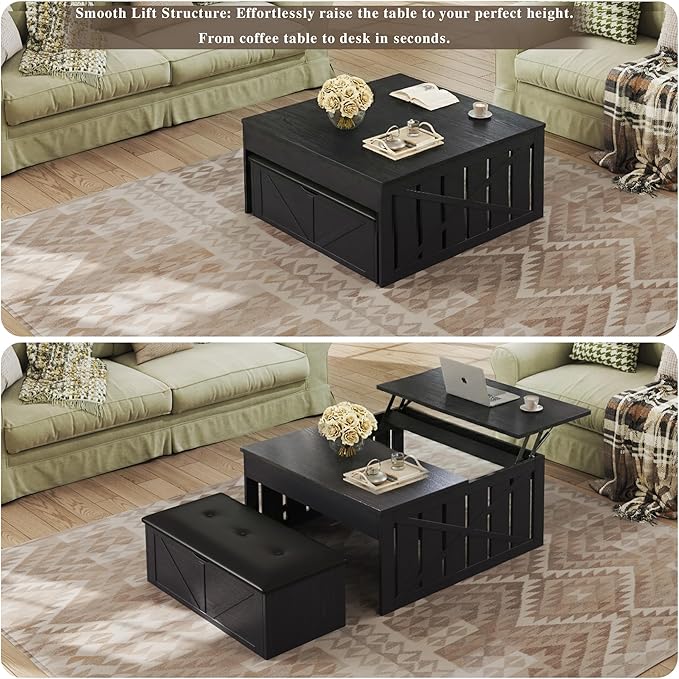 HUAHUU Coffee Table, 31.5 Lift Top Coffee Tables
