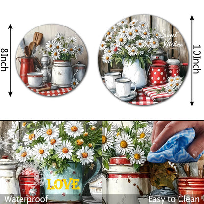 TUMOVO Merry Christmas Burn Covers Electric Stove Buffalo Plaid Woodland Round Stove Burner Christmas Tree Red Car Stove Metal Stove Burner Cover Set of 4 Thanksgiving Gift(White ) 10inchWx10'H