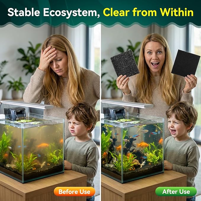 Borlech Aquarium Bio Filter Sponge Pad - Cut-to-Size Aquarium Filter Media for Fish Tank, Pond, Sump - Mechanical & Biological Filtration (18.5"x18.5"x0.8", 20PPI, 1 Pack)
