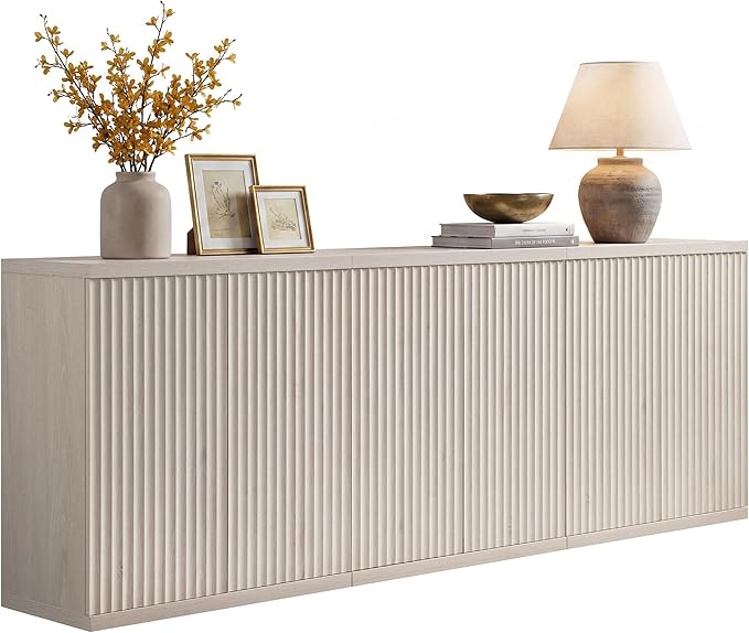 SICOTAS Buffet Cabinet with Storage Accent Sideboard Modern Credenza with Doors
