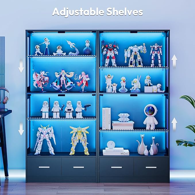 Lamtor 67-inch Glass Display Cabinet – Curio Cabinet
