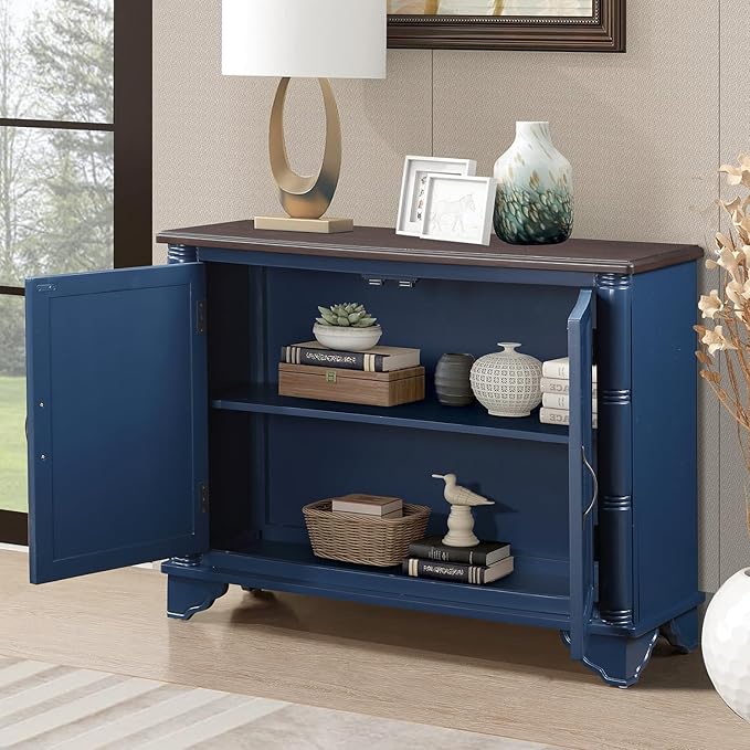 40" Solid Wood Buffet Storage Cabinet, Vintage Console Table
