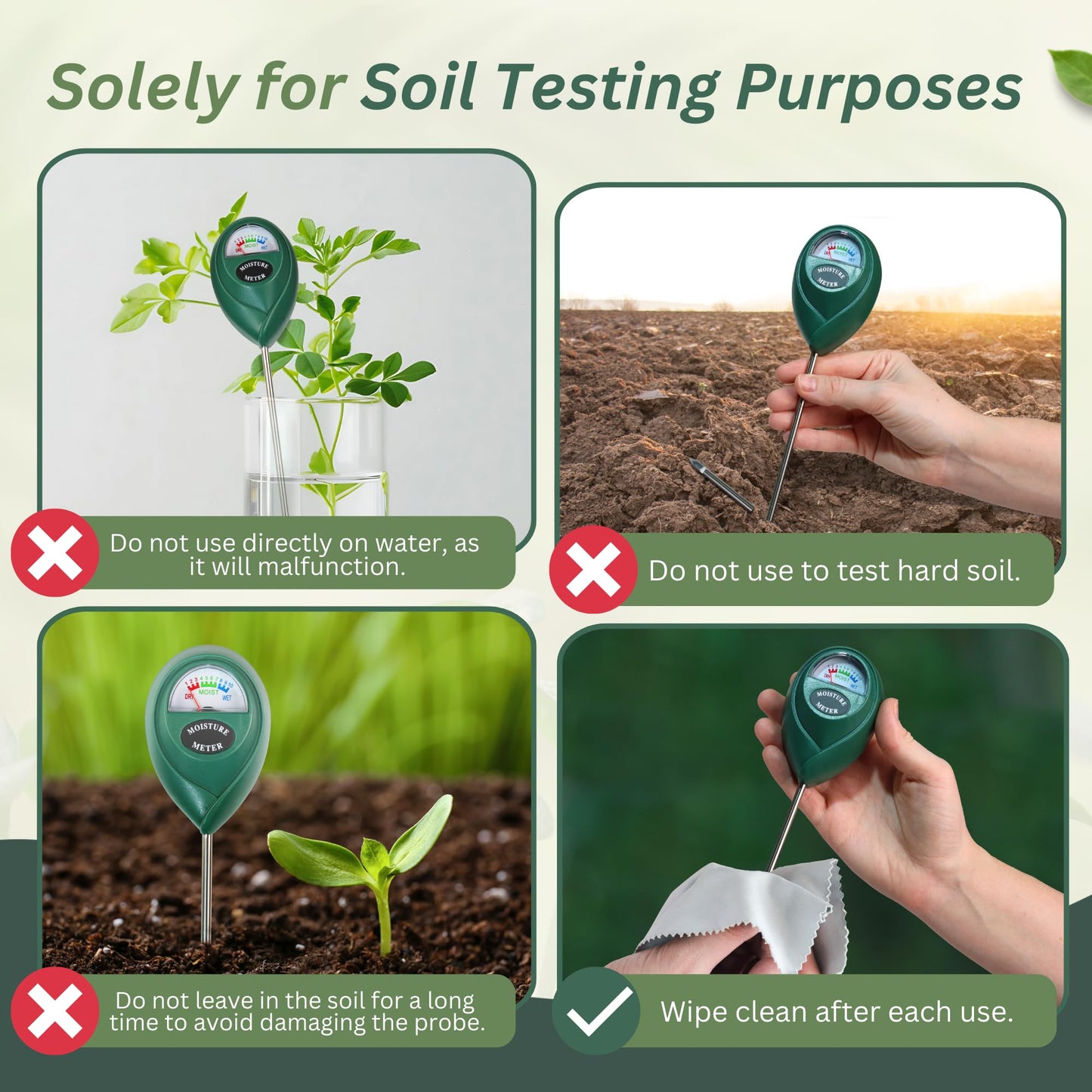 Garden Rituals - Soil Moisture Meter for Indoor Plants, Accurate Plant Soil Moisture Meter with Precision Sensors, Easy to Use, Compact and Ergonomic Design, The Ultimate Water Measurer for Plants