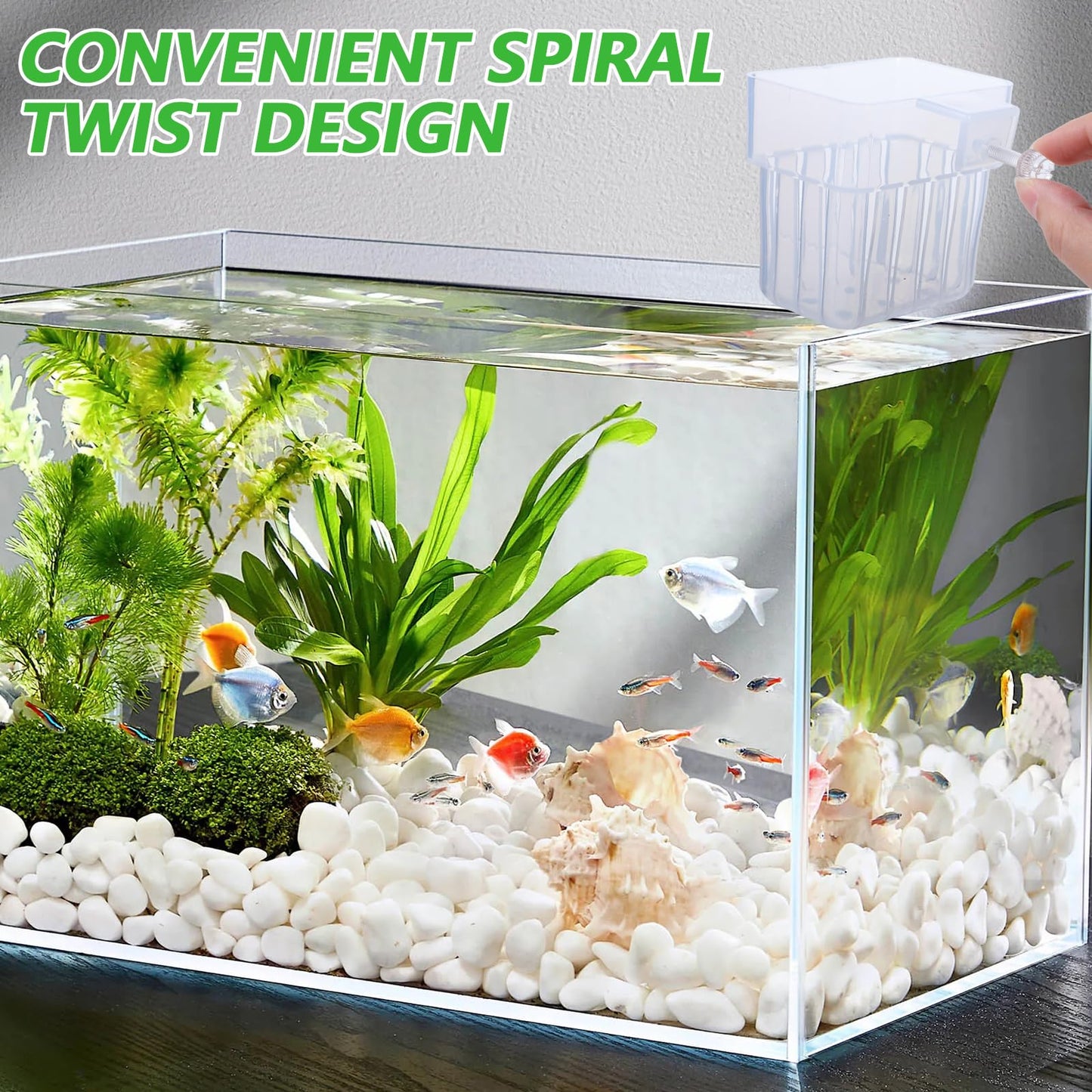 6 Pcs Aquarium Plant Holders, Hanging Aquatic Planter Cups with Hole, Adjustable Acrylic Fish Tank Plant Pot, Aquarium Plant Holder for Fish Tank Aquaponic Plant Cultivation and Aquascape Decorations