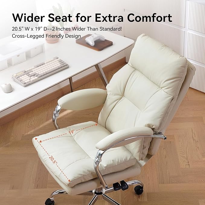 LEAGOO Office Chair with Foot Rest, Ergonomic Executive Office Chair with Arms