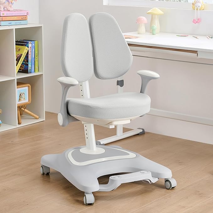 ERIYA Kids Desk Chair, Ergonomic Chair: Height-Adjustable, Double Back Support