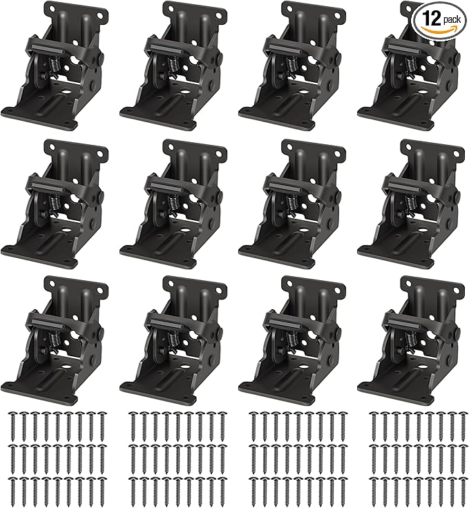 12 Pack Folding Brackets, Self-Lock Hinge