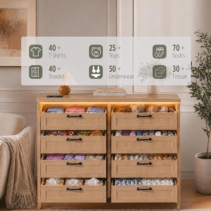 GarveeLife 8 Drawer Chest Dresser