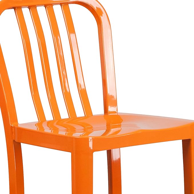 Flash Furniture Gael Commercial Grade 2 Pack 30" High Orange Metal
