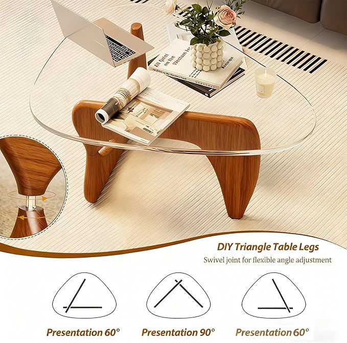 Coffee Table for Living Room, Mid Century Modern Coffee Table