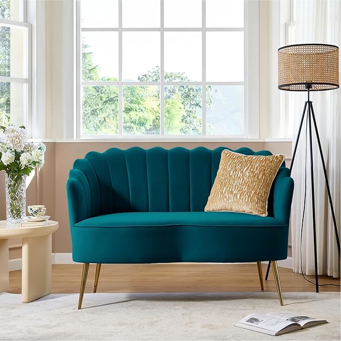 HULALA HOME Velvet Loveseat Sofa