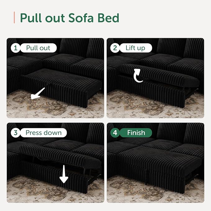 HONBAY Modular Sectional Sleeper Sofa