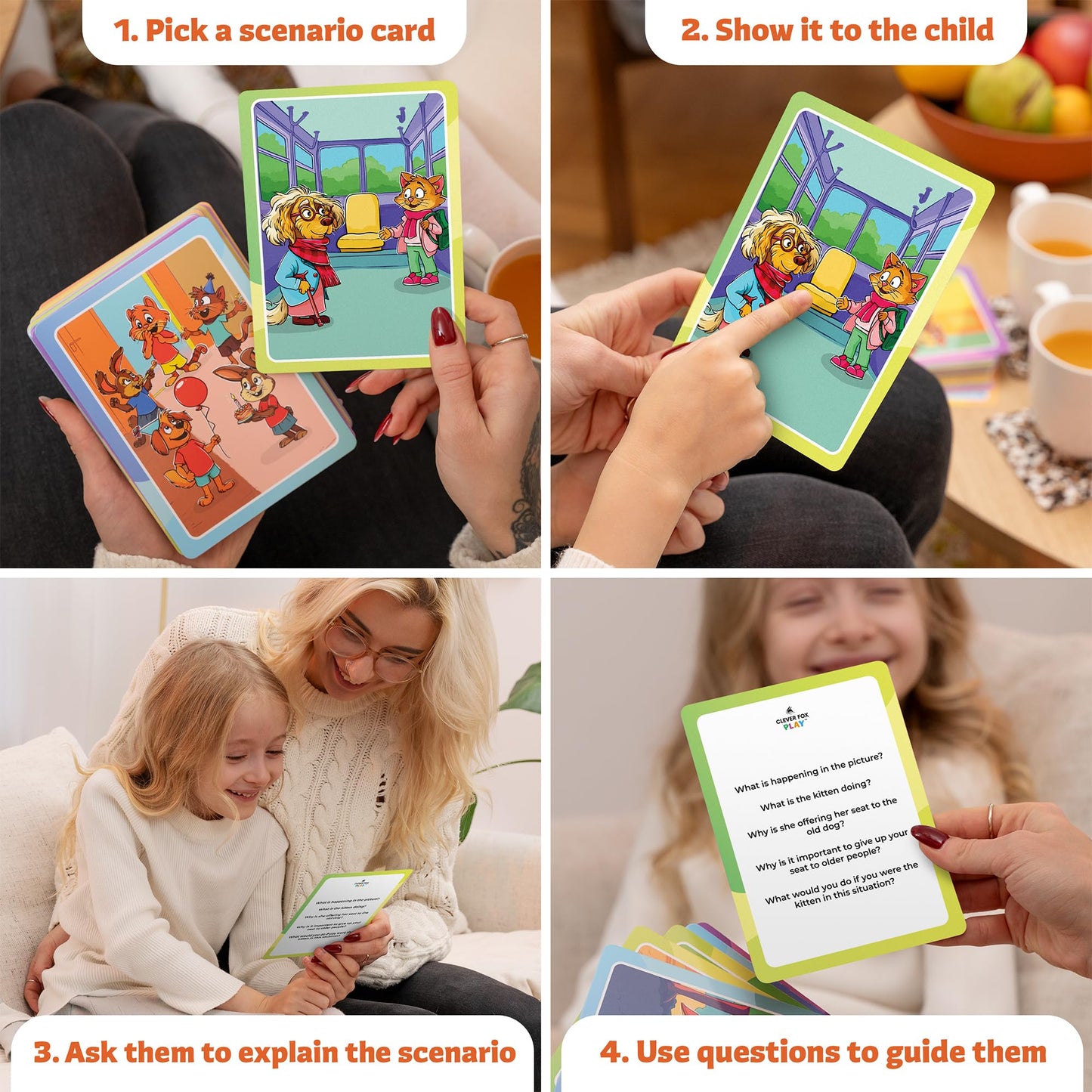 Who What Why Conversation Cards for Kids – Learning Game for Social Skills, Emotional Intelligence & Critical Thinking – Speech Therapy Resources, Sequencing Game & Articulation Materials, Ages 4+