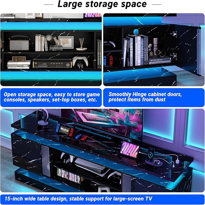chartustriable 71IN LED TV Stands w/Power Outlet