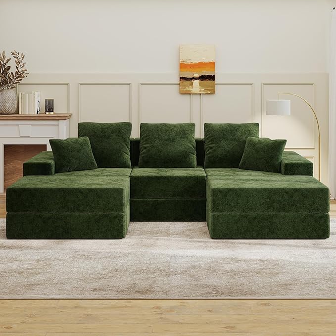 Living&Giving 101" U-Shaped Cloud Sectional Couch