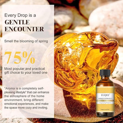 EUQEE Amber Romance Fragrance Oils, 2.02 Fl oz/ 60ml Essential Oils for Diffuser, Candle Making, DIY Soap with Glass Dropper