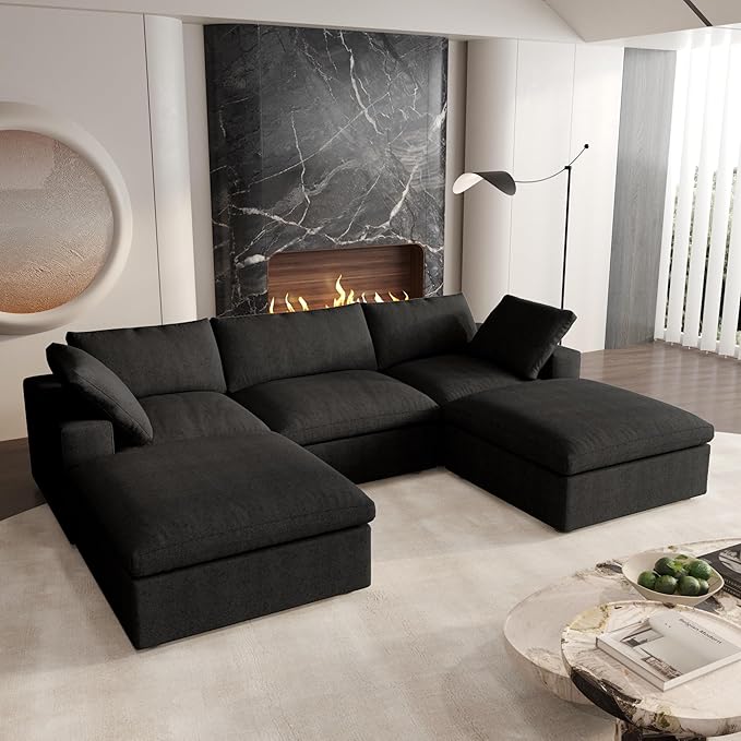 Cloud Modular Sectional Sofa Couch, 120.45" U Shaped Convertible Couches