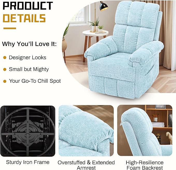 Korser Recliner Chair, Swivel Rocker Recliner Chair