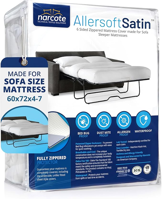 Allersoft| Queen Sleeper Sofa Mattress Cover