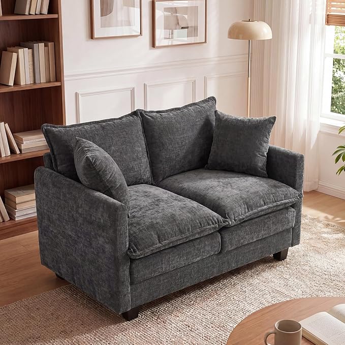 Loveseat Sofa Cloud Sofa Couch 50'', Modern Loveseats 2 Seat Couch 27" Deep Seat